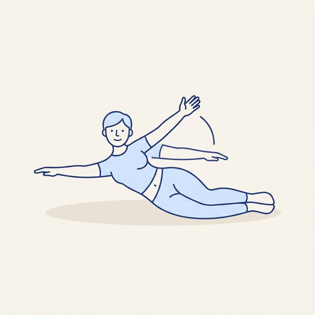 Open book rotation stretch