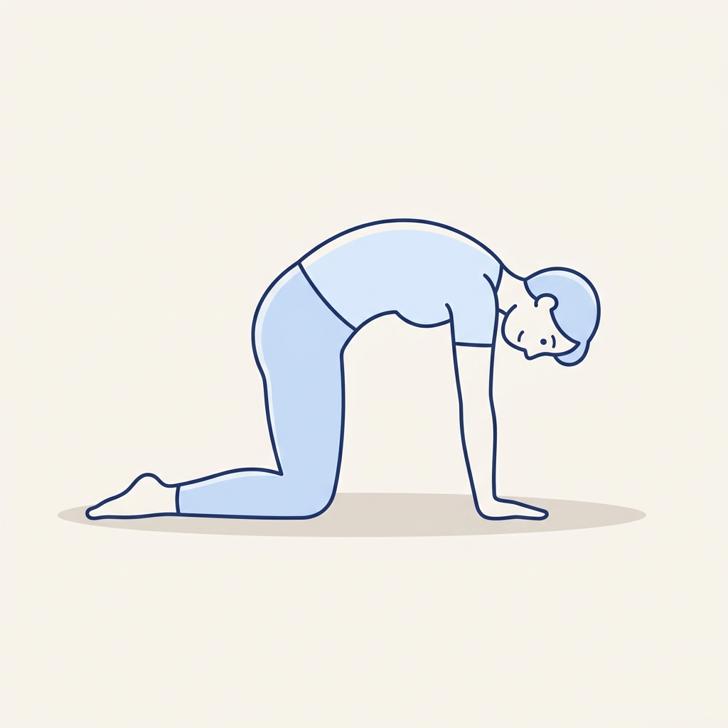 Quadruped cat with posterior pelvic tilt